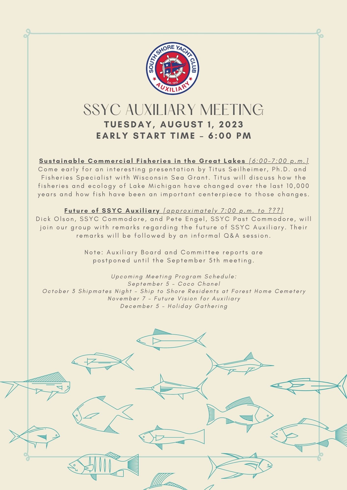 Auxiliary August Meeting Notice